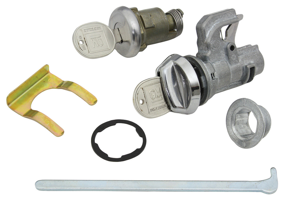 196976 Cadillac Lock Set; Glove Box & Trunk (Round Head Keys) for