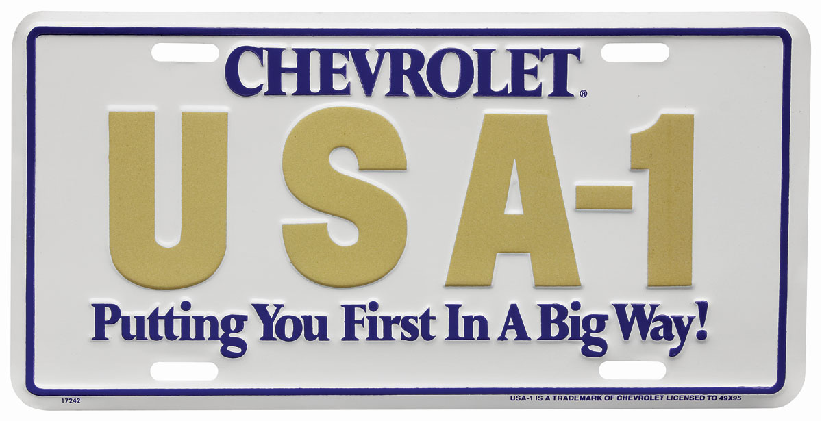 License Plate, Chevrolet USA1 Putting You First In A Big Way