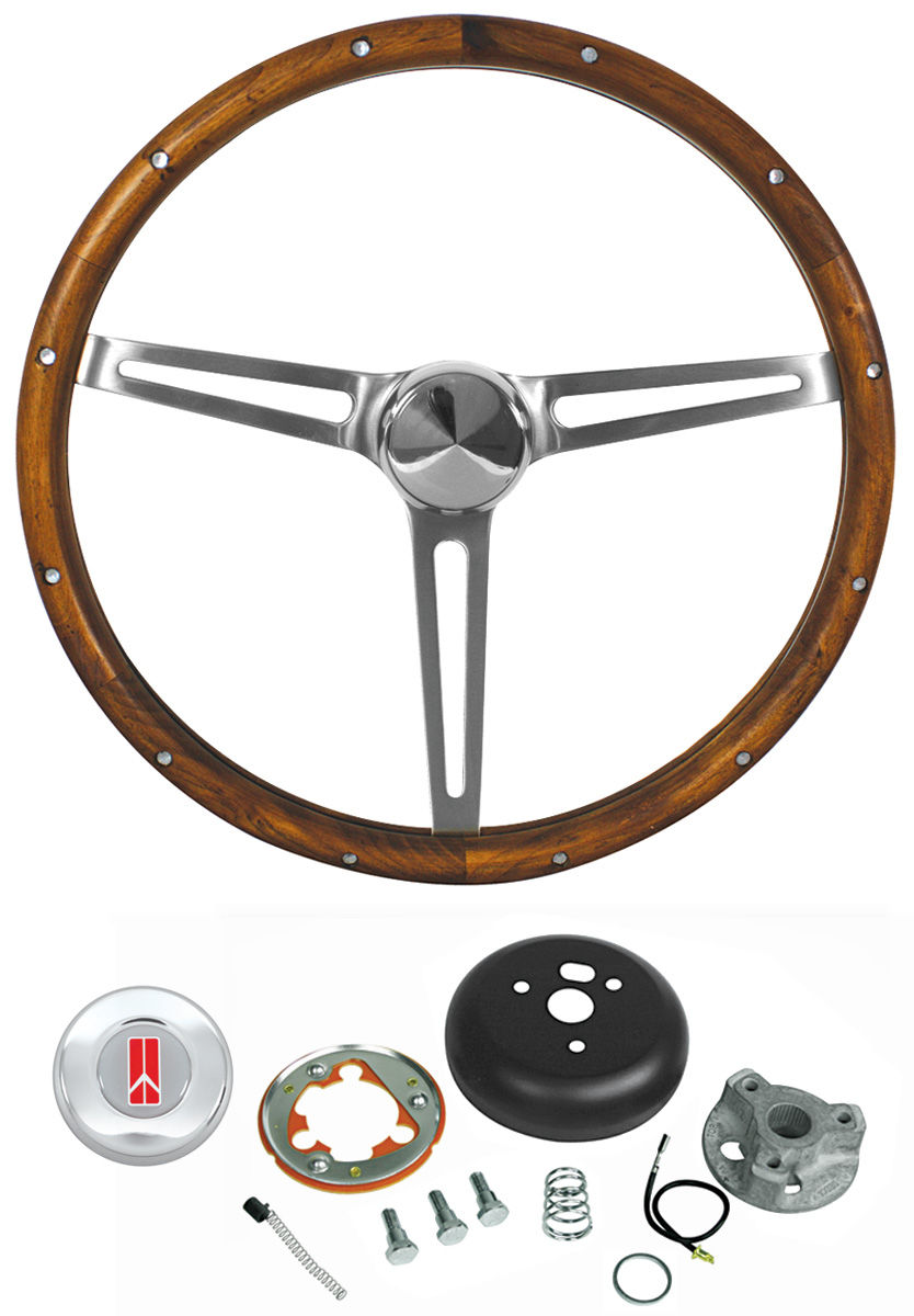 196977 Cutlass Steering Wheel Kits, Walnut Wood Standard Column, by