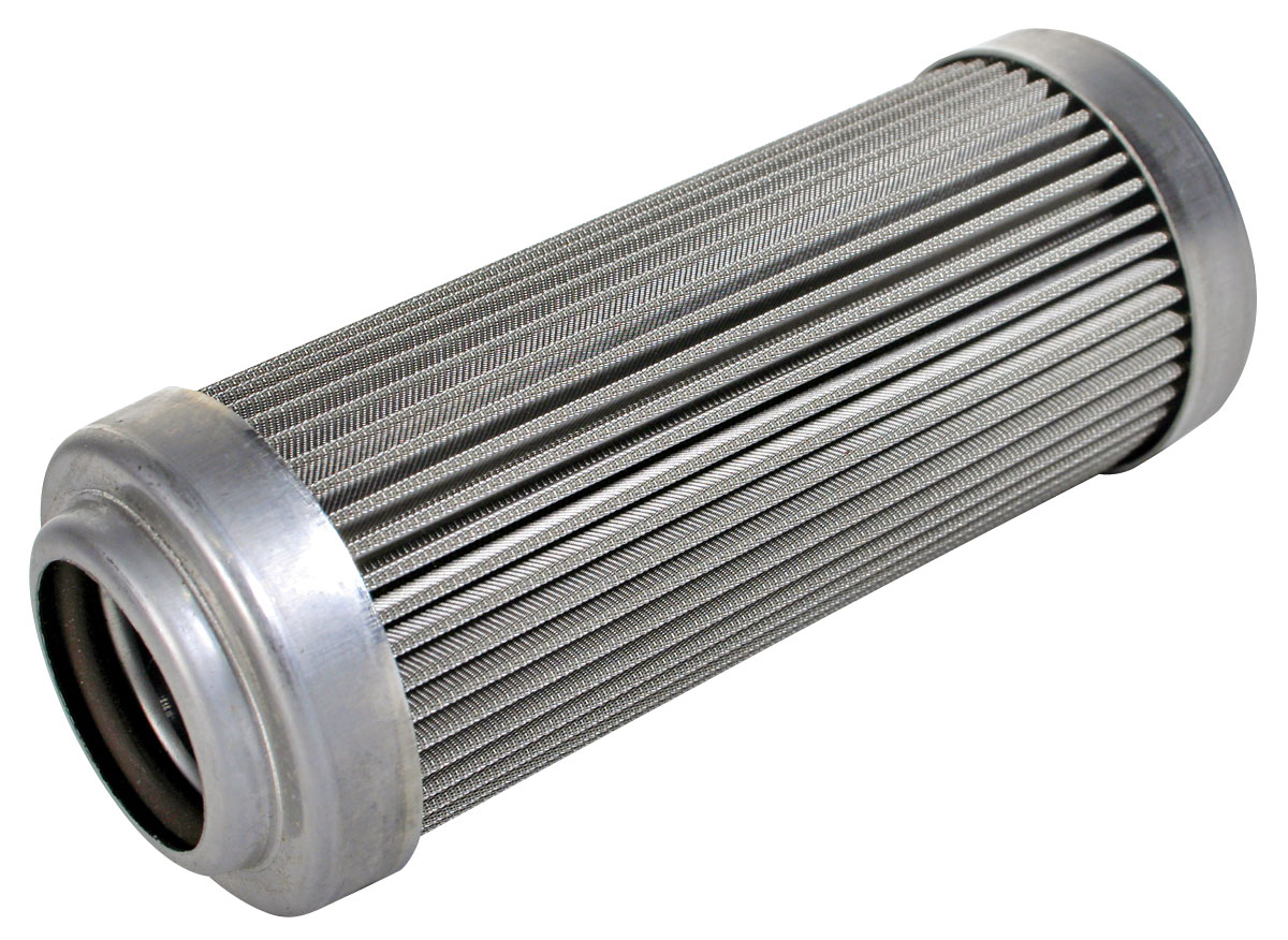 Aeromotive InLine Fuel Filter Orb12, 7" X 2.5" replacement filter element, 100 micron Fits