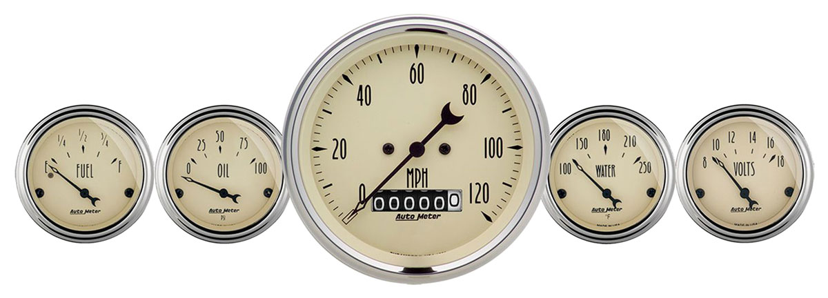 Gauge, American Muscle Series 33/8" Electric Speedo/21/16" Gauge Kit