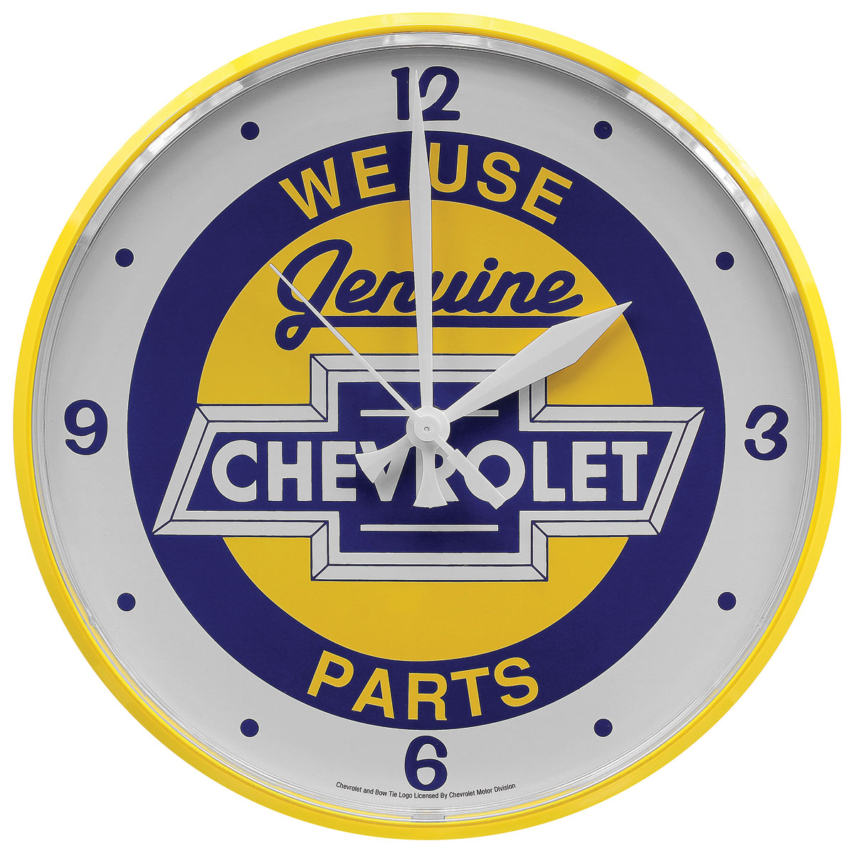 Wall Clock "We Use Genuine Chevrolet Parts"