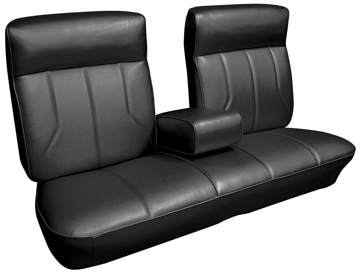 PUI Cadillac Seat Upholstery, 1969 DeVille (Front Split Bench with Armrest & Rear Seat