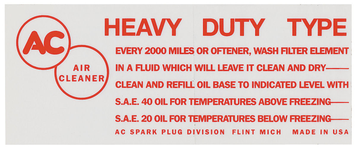 1957 Eldorado Air Cleaner Decal Red Opgi Com