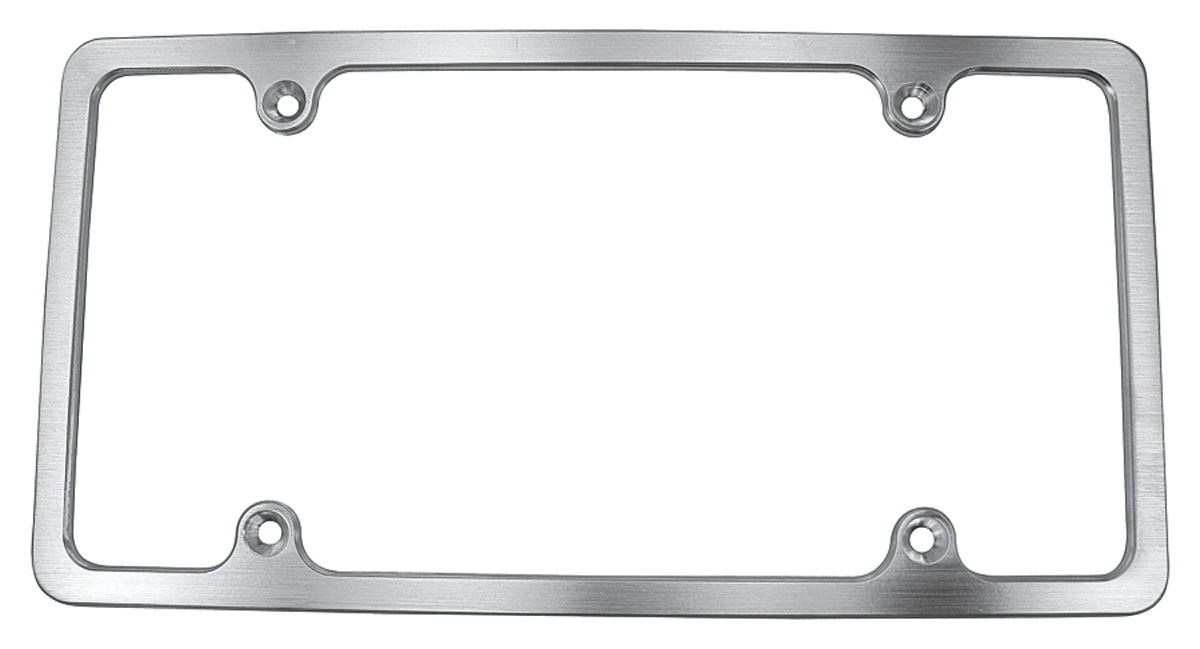 License Plate Frame, Billet Aluminum Plain, Brushed