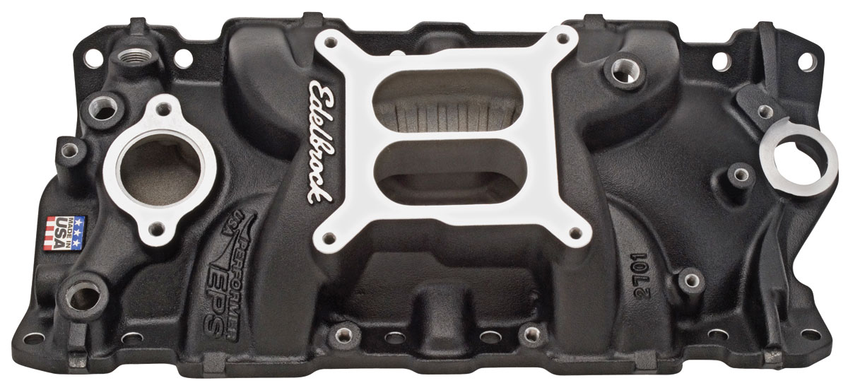 Edelbrock Monte Carlo Intake Manifold, Performer EPS nonEGR, satin