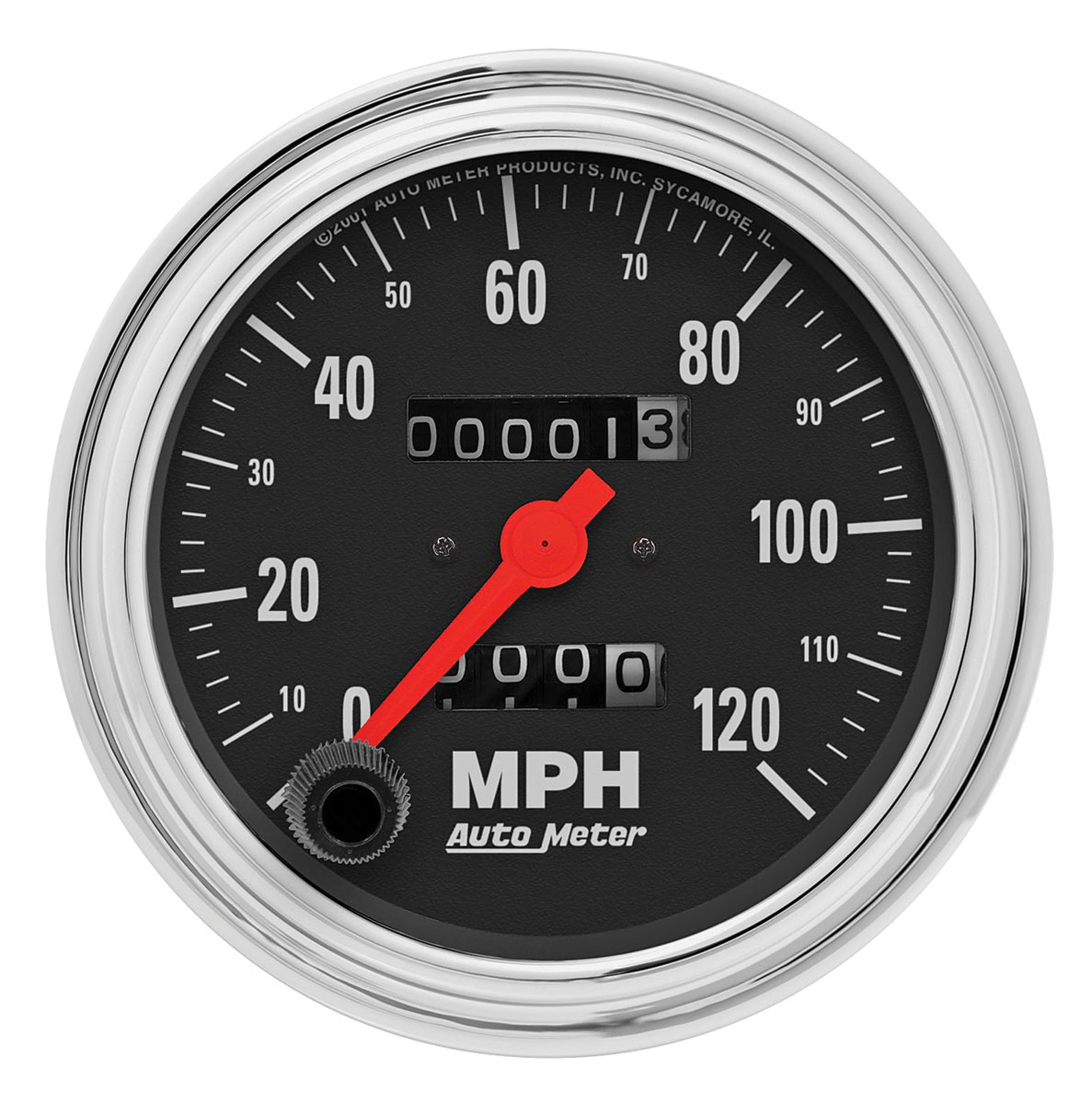 Speedometer, Traditional Chrome Series 120 Mph, by Autometer