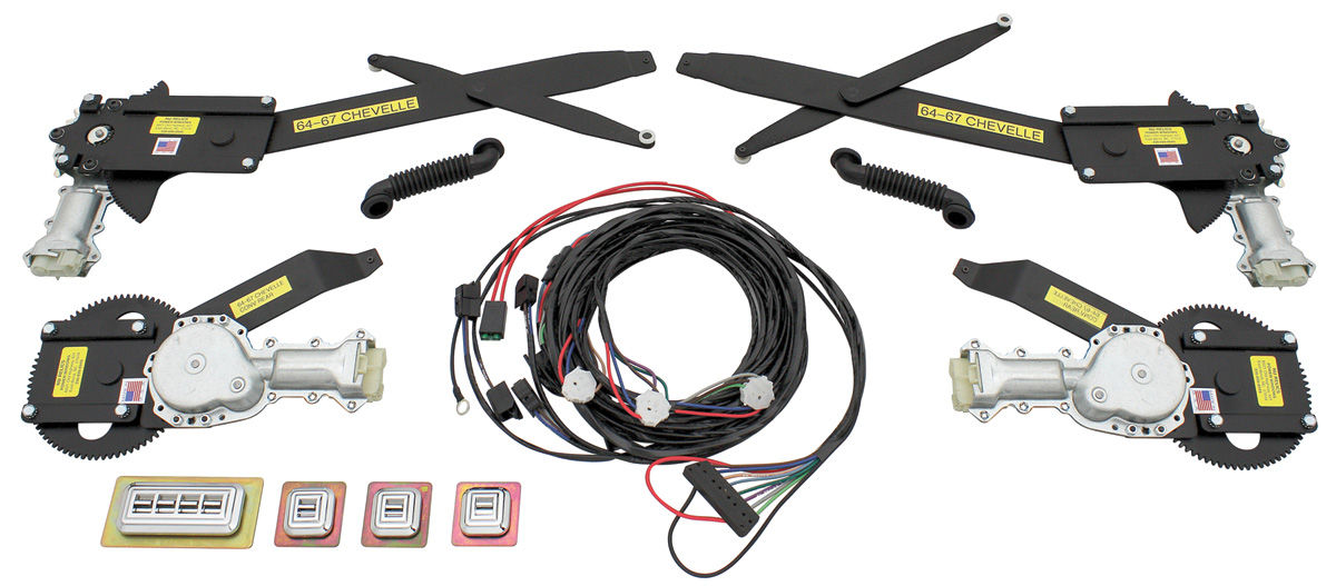 NuRelics 196467 Chevelle Power Window Kit (Front & Rear Window