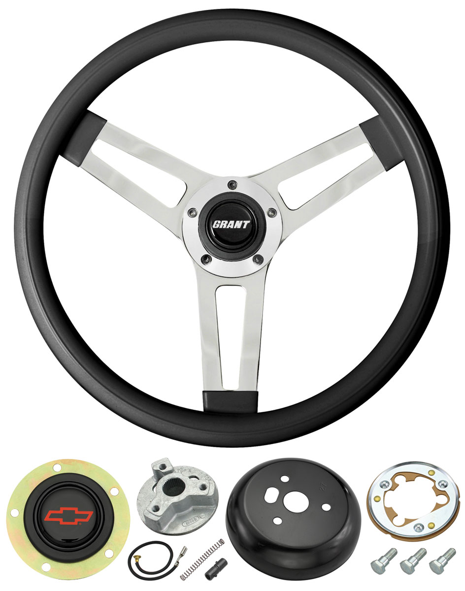 Grant 197888 Malibu Steering Wheel, Classic Series Black Wheel w/Red