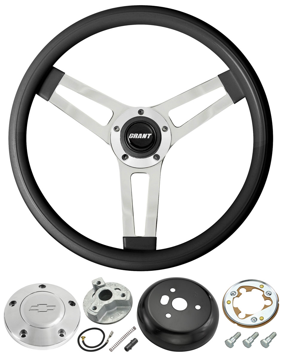 El Camino Steering Wheel, Classic Series Black Wheel w/polished