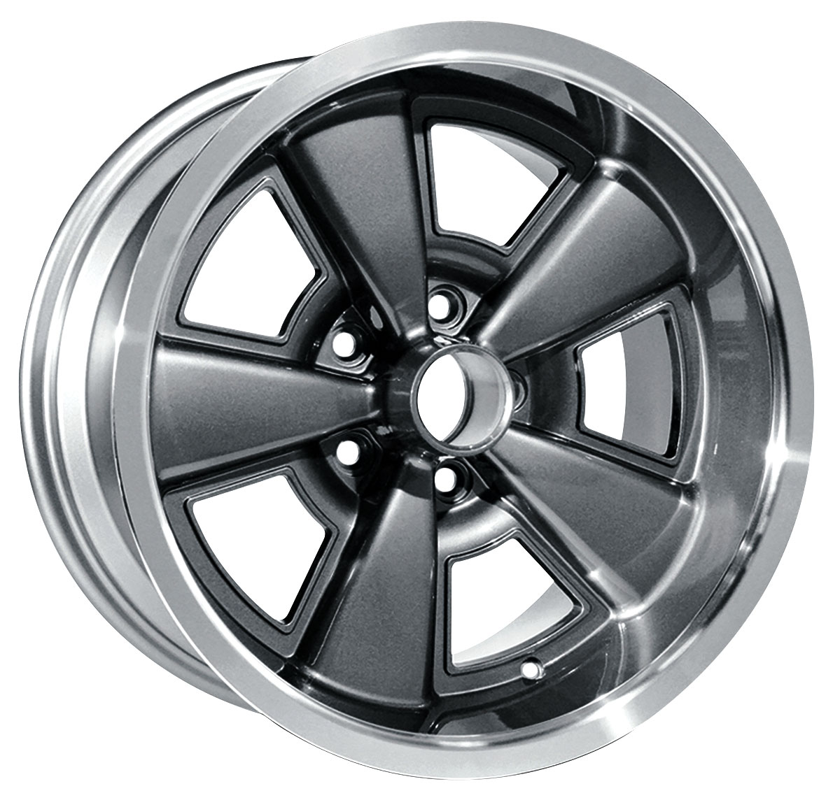 197172 El Camino Wheel, FiveSpoke Rally (Cast Gunmetal Gray Aluminum) Gunmetal, 17" X 8" (BS 4
