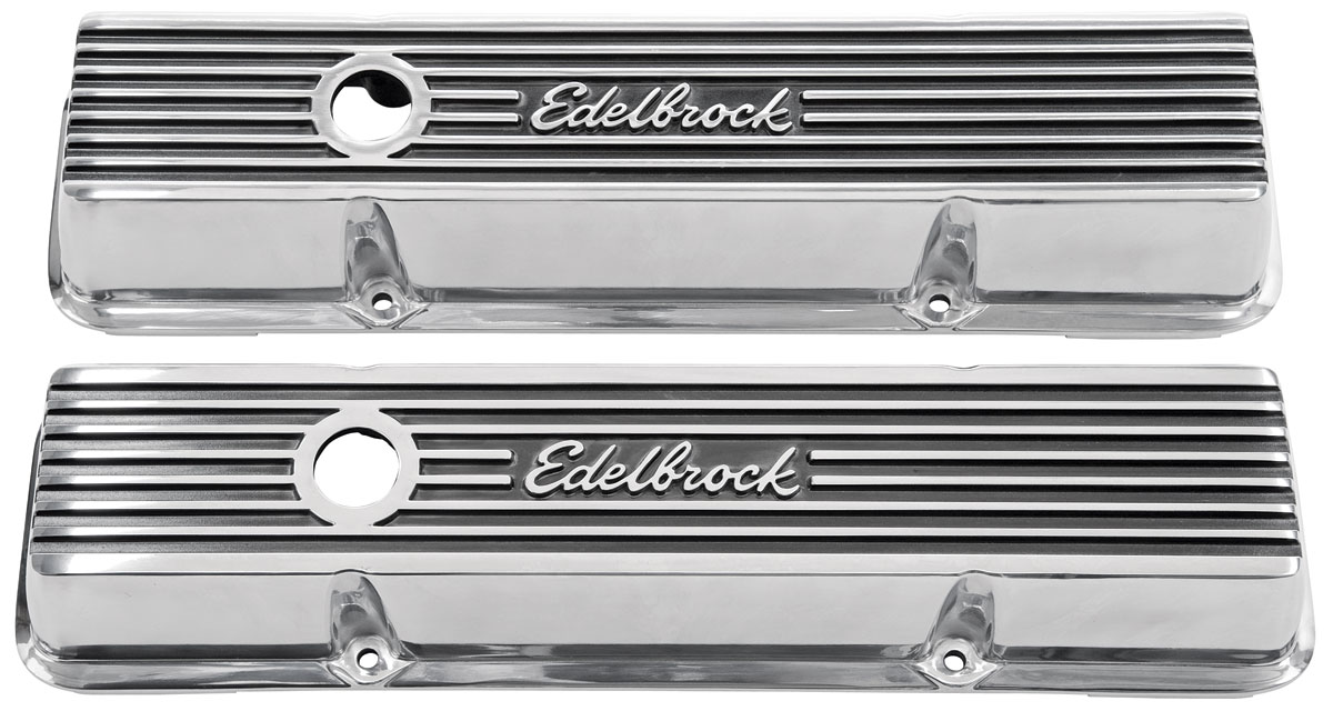 Chevelle Valve Covers, Edelbrock Elite II Small Block, 2.93" short Fits