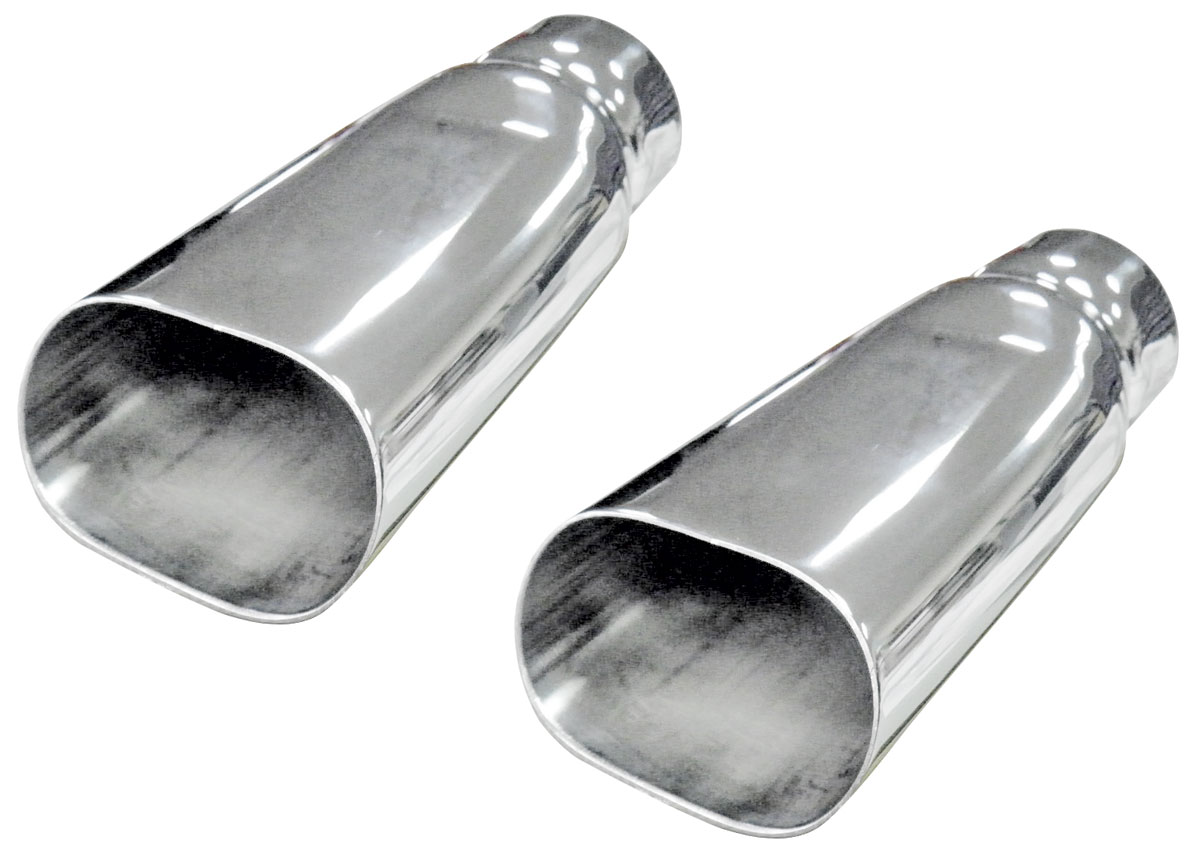 Chevelle Exhaust Tips, 196972 Oval Chrome 3" Fits 196972 Chevelle