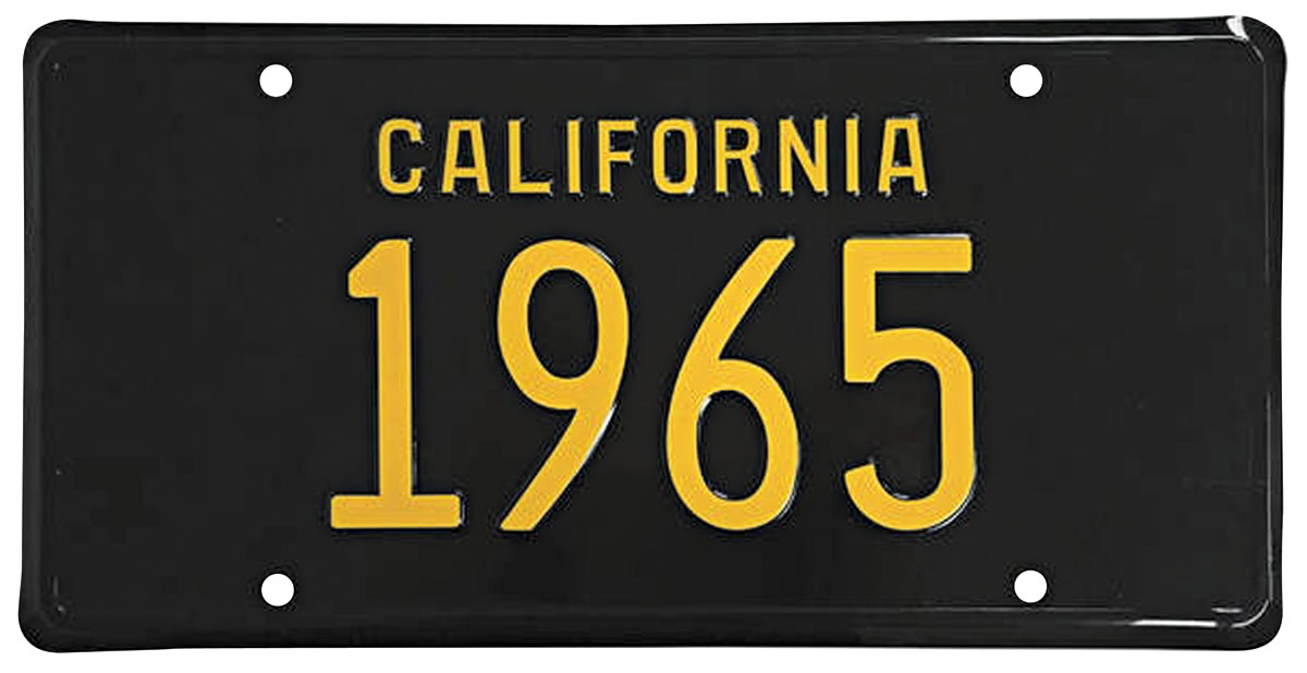 Classic California License Plate Fits 196569 El Camino