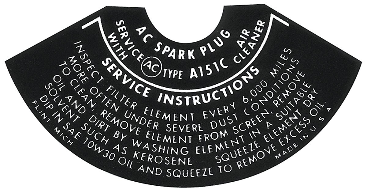 1969 Cutlass Air Cleaner Decal Rocket 455/2BBL