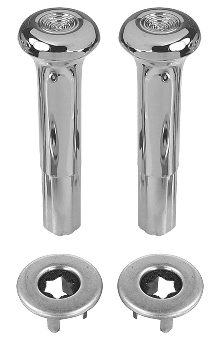 Door Lock Knob Kits Chrome, Smooth, by RESTOPARTS