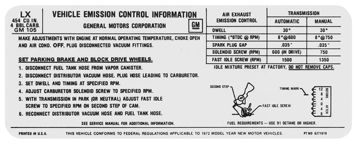 350 how timing set to chevy Decal (LX Support Camino El 454 â 1972 4V Radiator 350 how timing set to chevy Decal (LX Support Camino El 454 â 1972 4V Radiator