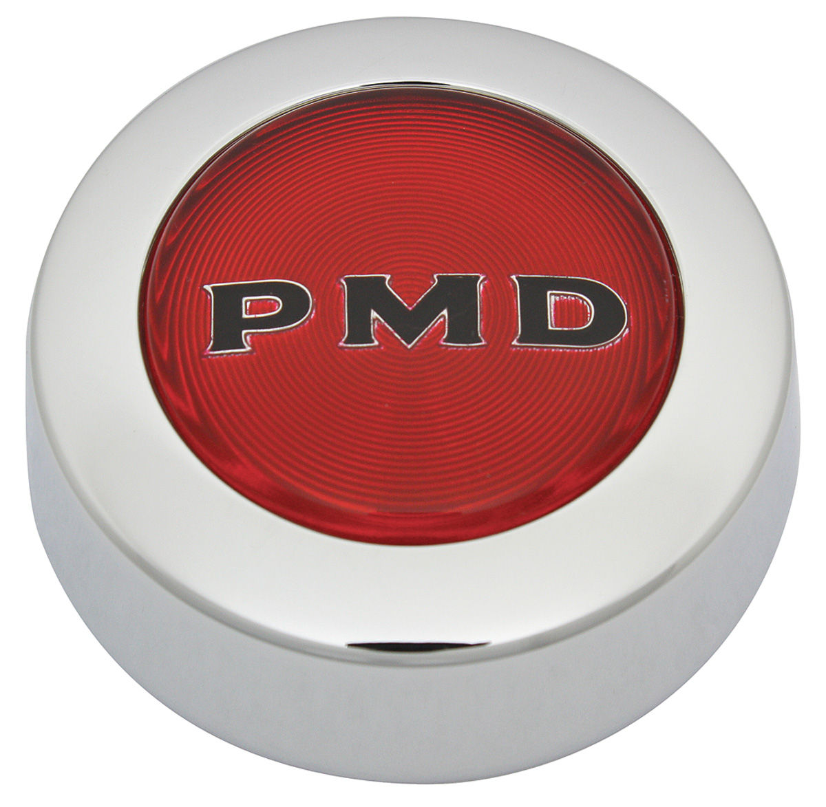 GTO Wheel Center Cap, Rally II BoltOn Style red w/black PMD (late '70) Fits 197072 GTO