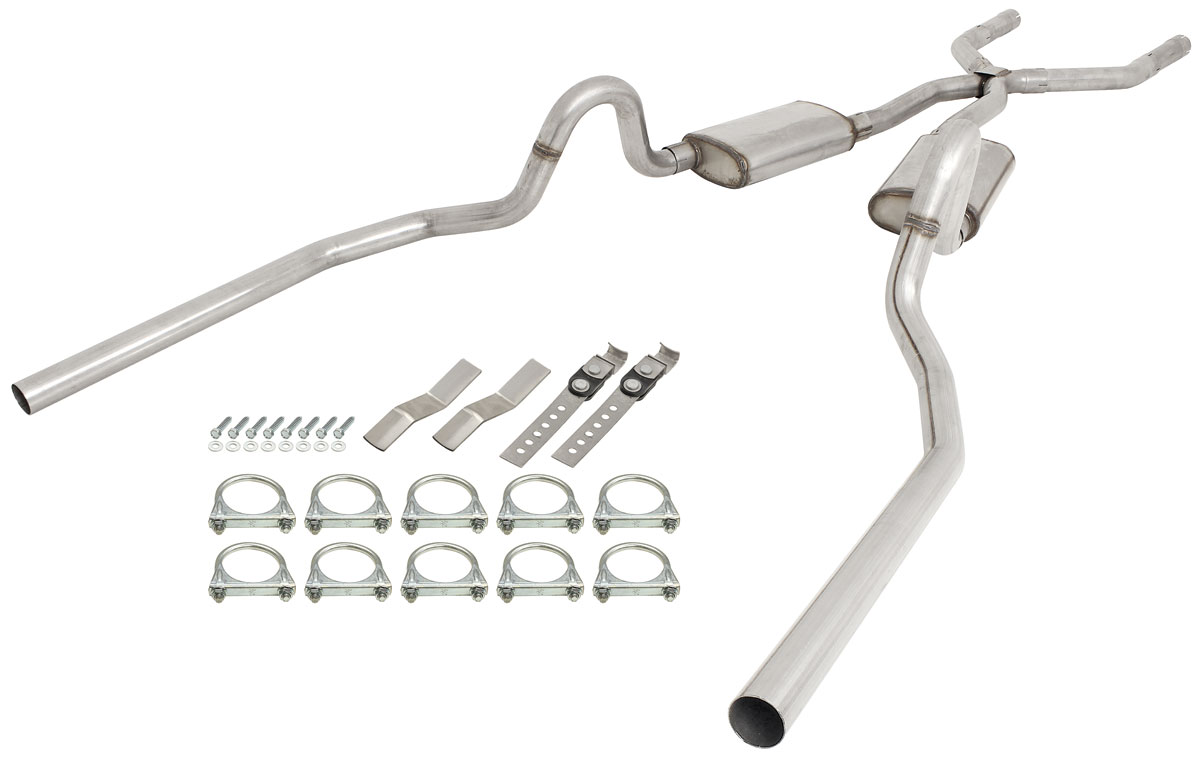 Exhaust Kits, Pypes Stainless Steel El Camino 21/2", side exit Fits 197887 El Camino