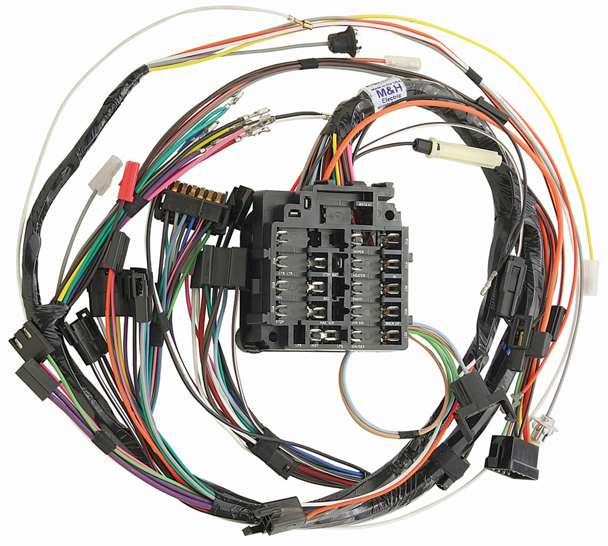 M&H 1968 GTO Dash Harness Column Shift and Manual Transmissions All