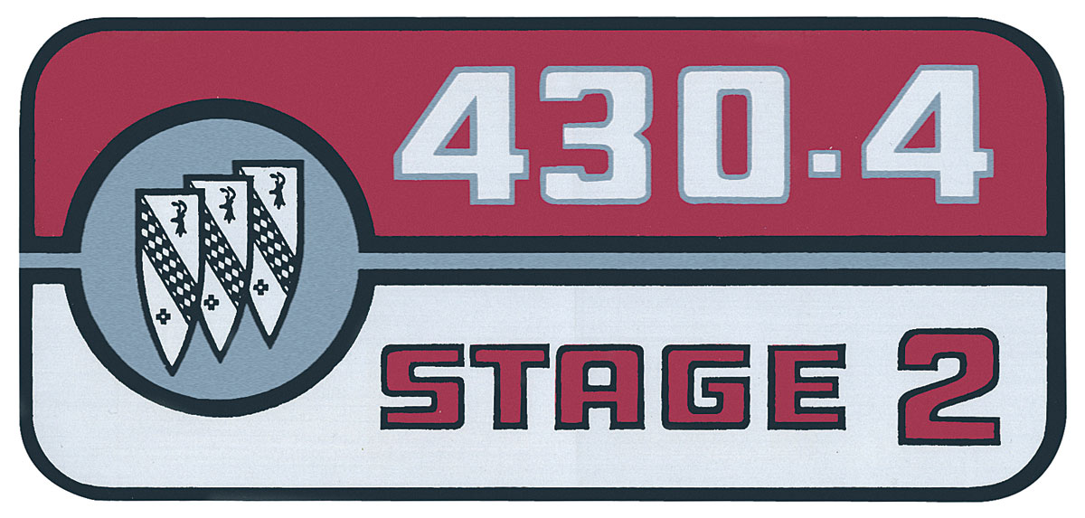 Skylark Valve Cover Decal 430 4 Stage 2 Fits 1967 69